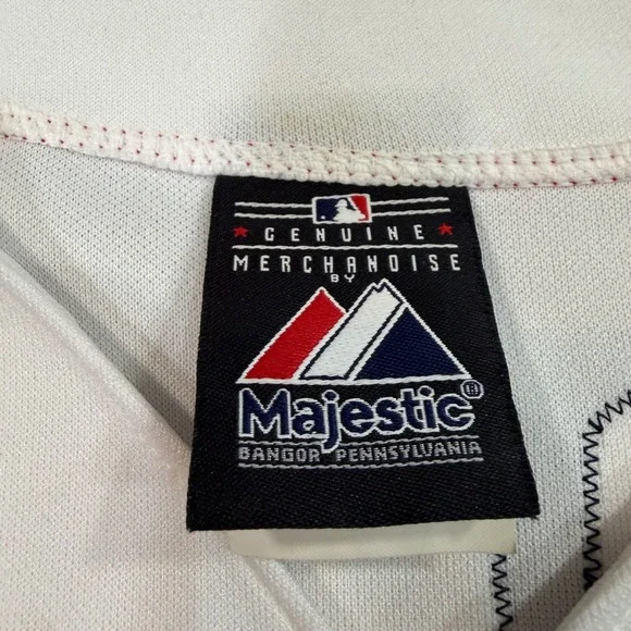 Majestic Baseball Jersey Womens L White Red Sox Dustin Pedroia 15 MLB Fan Gear - Picture 2 of 9